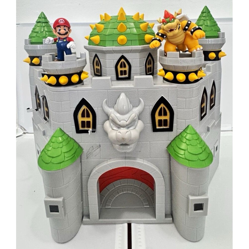 Nintendo Super Mario Deluxe Bowser Castle Playset 5 Figures Mario Peach Luigi
